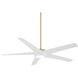 Skymaster 64 inch Soft Brass with Flat White Blades Ceiling Fan