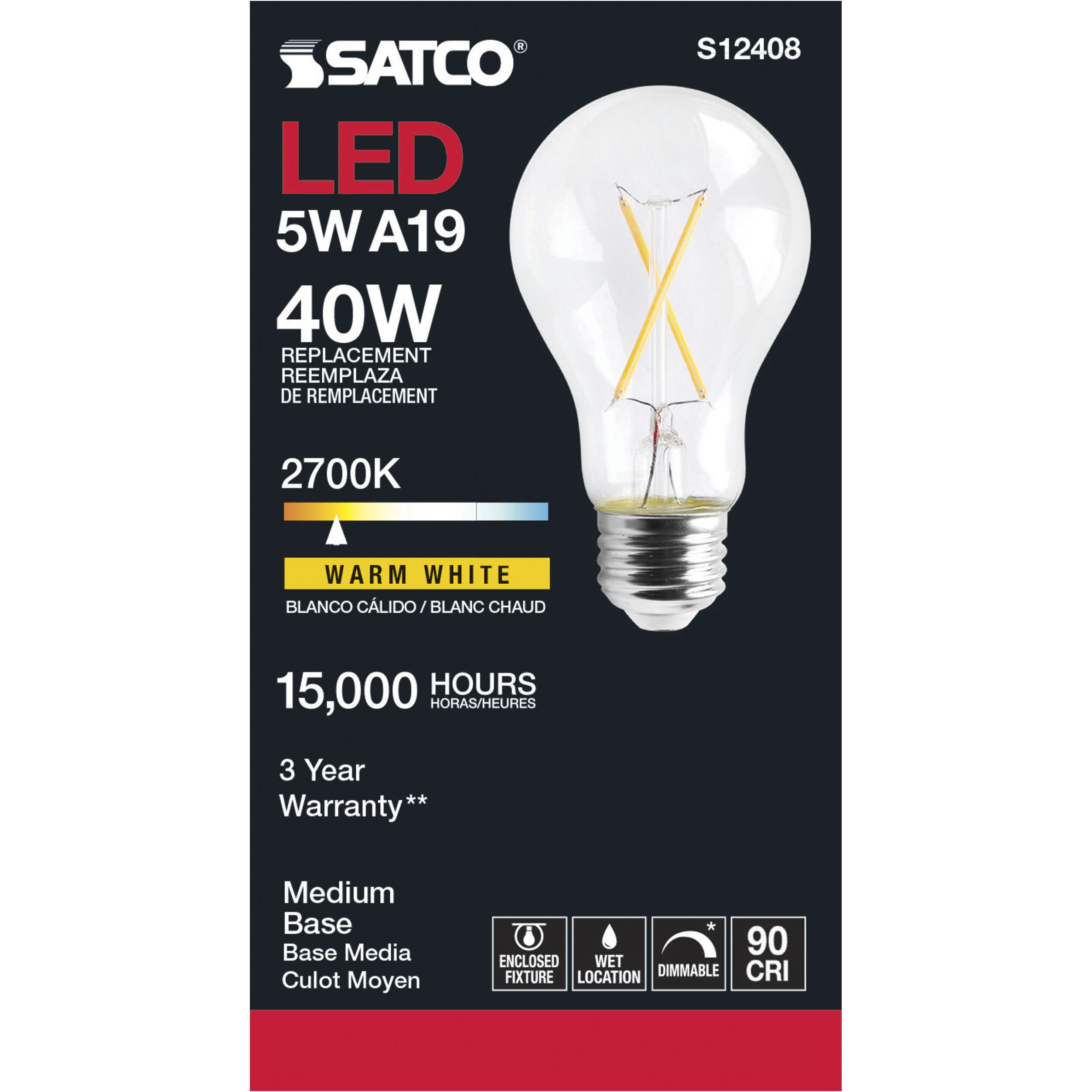 Lumos LED Medium 5.00 watt 120 2700K Light Bulb