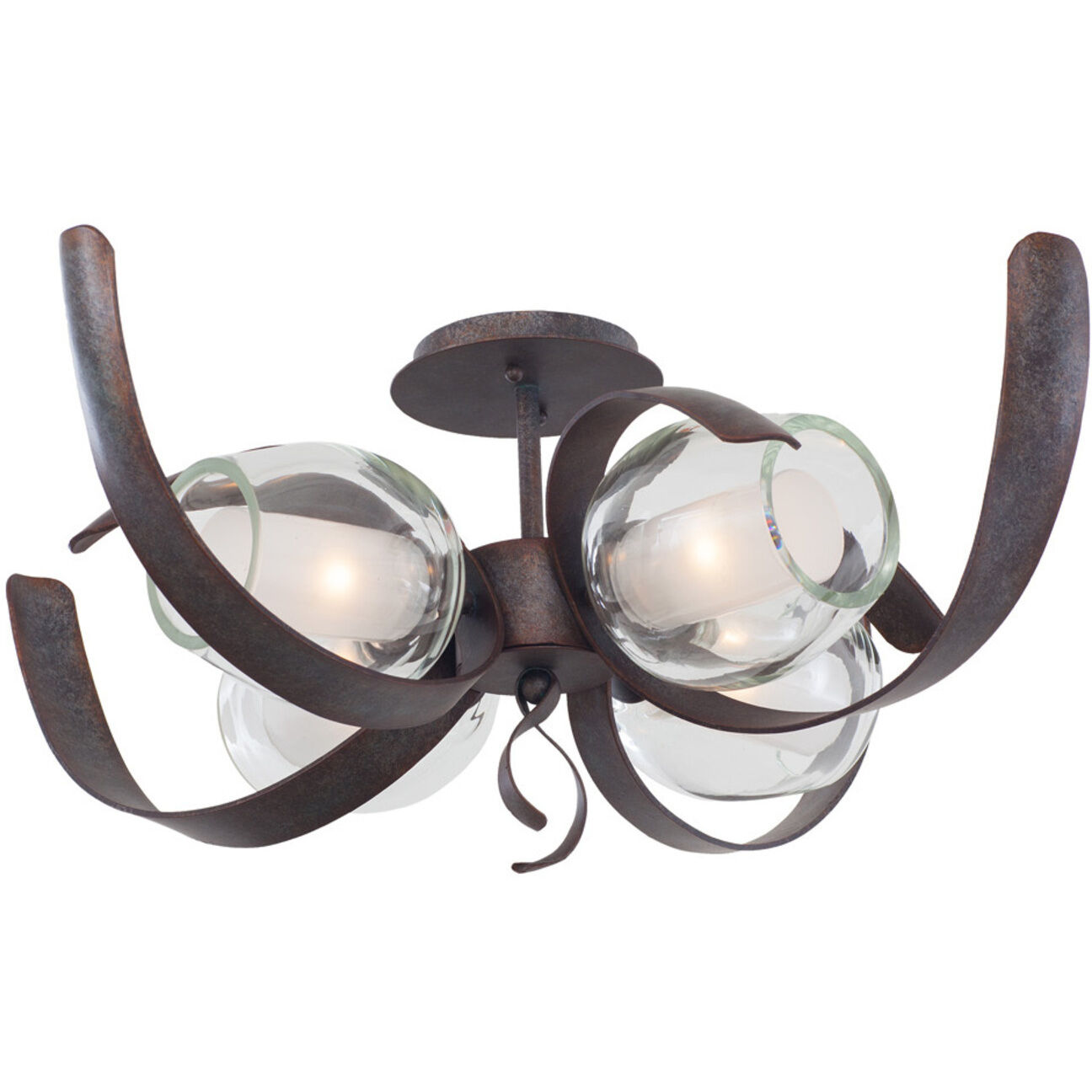Solana LED 28 inch Oxidized Copper Semi Flush Mount Ceiling Light