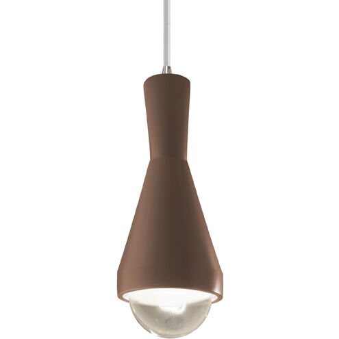 Radiance Collection 1 Light 5 inch Canyon Clay with Brushed Nickel Pendant Ceiling Light