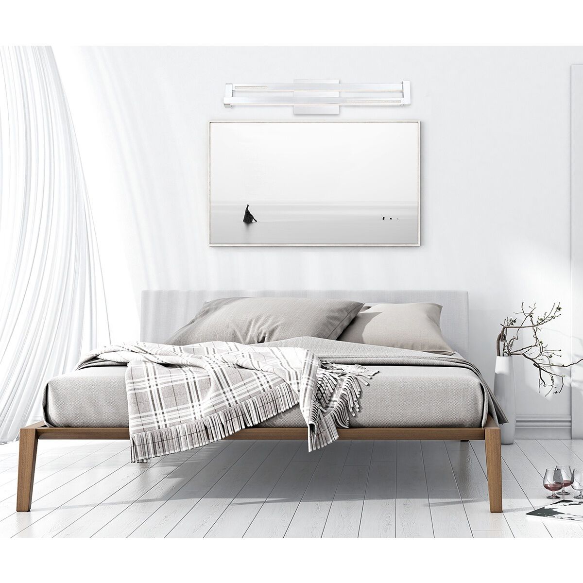 Clinton LED 27 inch Chrome Vanity Light Wall Light, Large