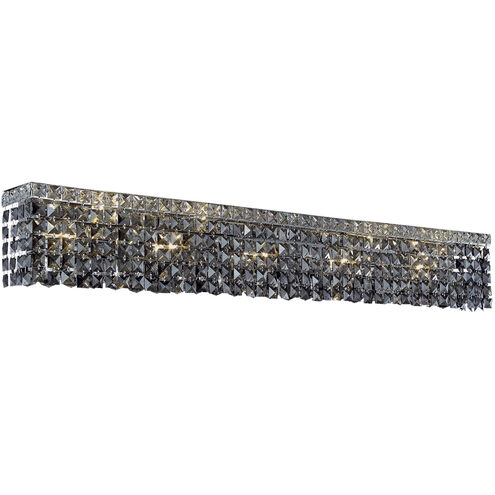 Maxime 10 Light 44 inch Chrome Vanity Light Wall Light in 44" 10 Light, Silver Shade, Royal Cut