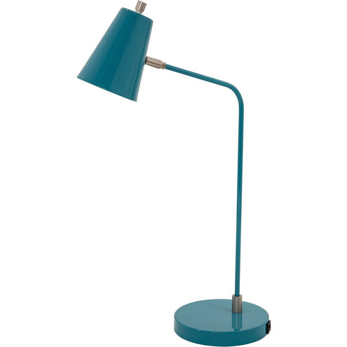 Kirby 24 inch 6.2 watt Teal Table Lamp Portable Light, with USB Port