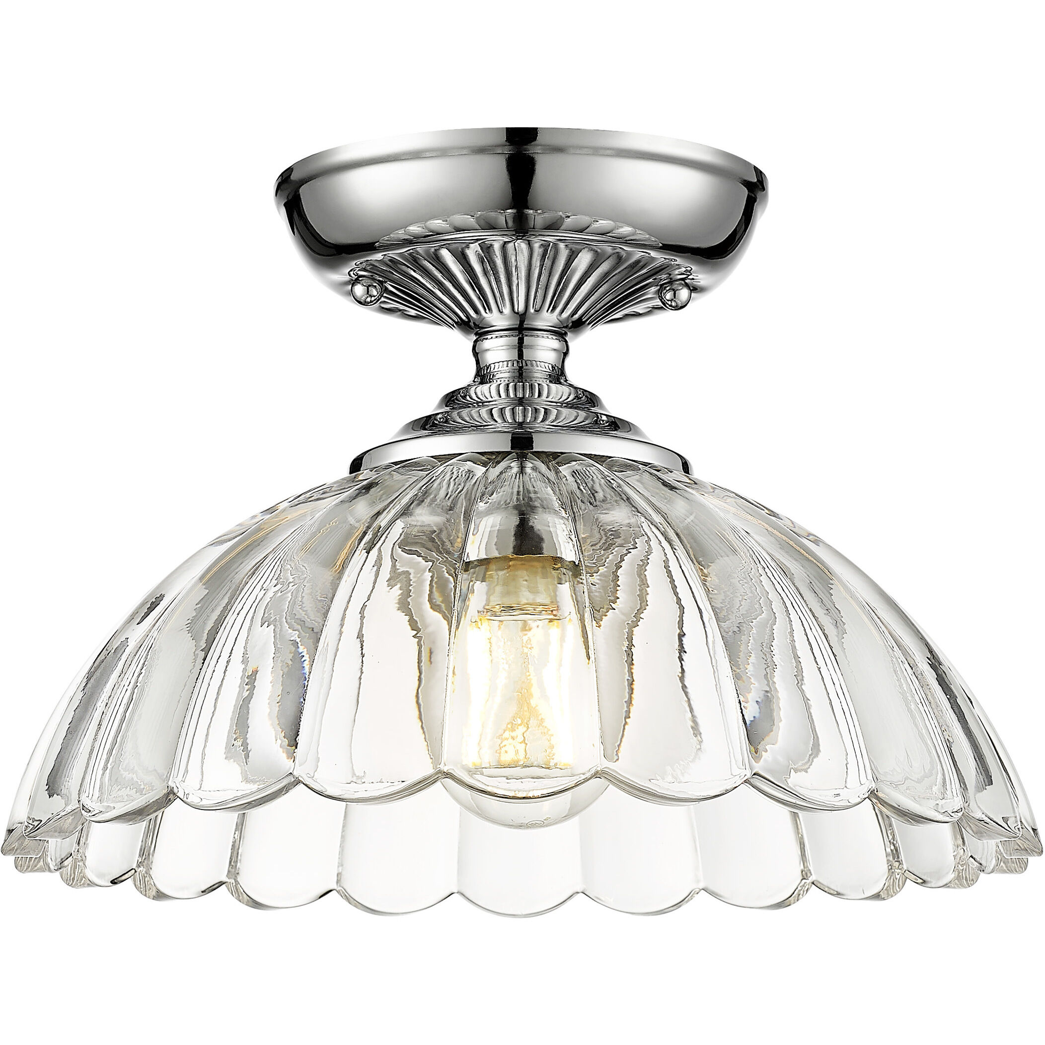 Audra 1 Light 11.75 inch Chrome Semi-Flush Mount Ceiling Light