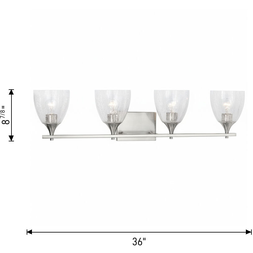 Drew & Jonathan Toffino 4 Light 36 inch Chrome Wall Bath Fixture Wall Light in Milk Glass