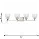 Drew & Jonathan Toffino 4 Light 36 inch Chrome Wall Bath Fixture Wall Light in Milk Glass