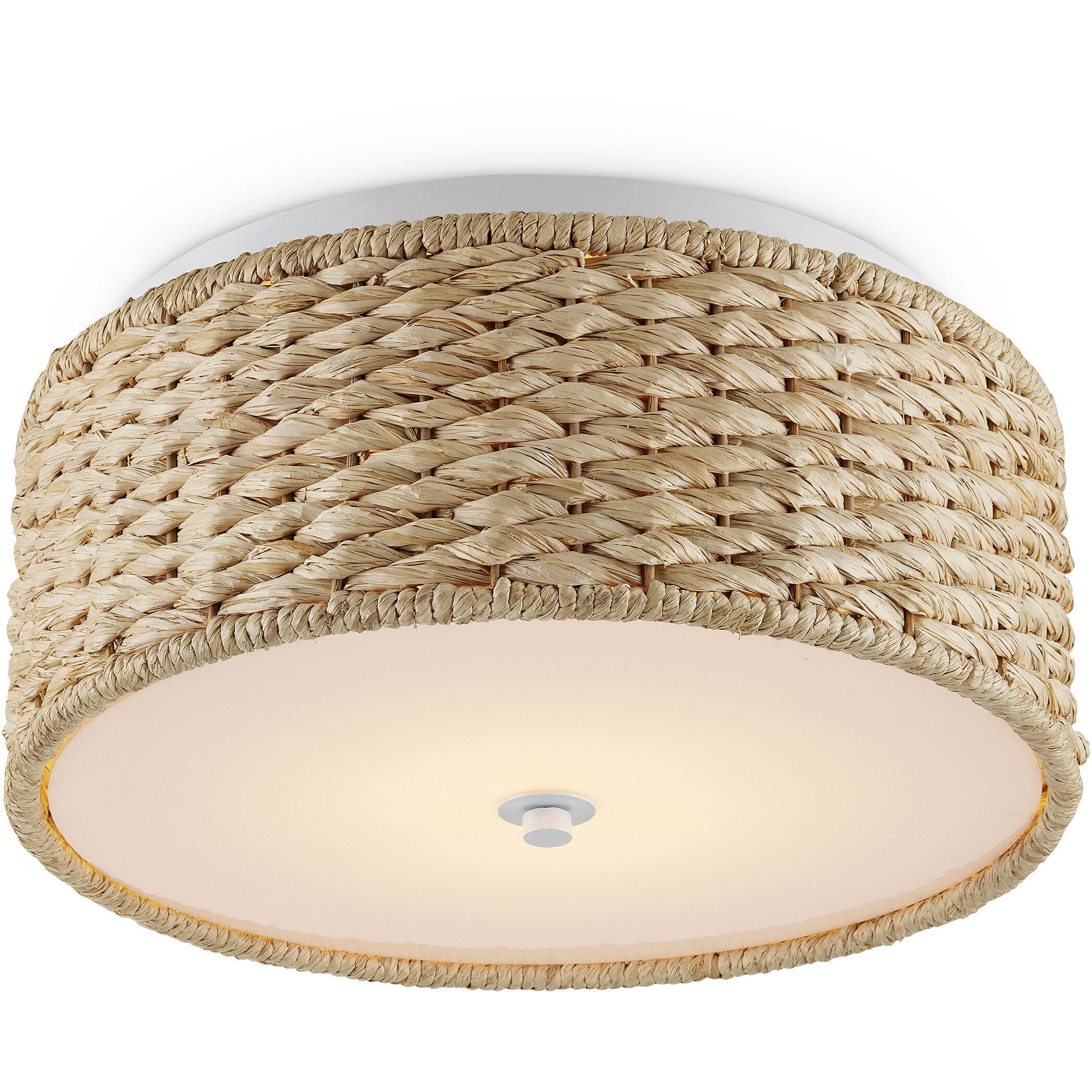 Colchester 1 Light 16 inch Sugar White/Natural Flush Mount Ceiling Light