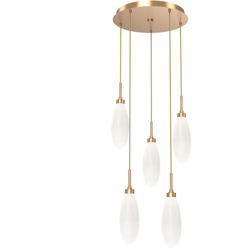 Fiori LED 18.5 inch Novel Brass Chandelier Ceiling Light, Round Multi-Port