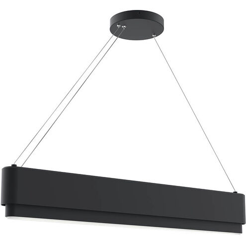 Walman LED 35 inch Matte Black Chandelier Ceiling Light, Linear (Single)