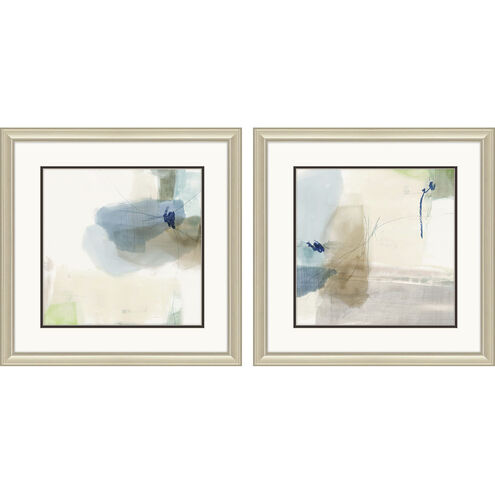 Abstract Blue and Green and Gray Framed Art