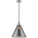 Franklin Restoration Cone 1 Light 12 inch Polished Chrome Mini Pendant Ceiling Light in Incandescent, Plated Smoke, Franklin Restoration