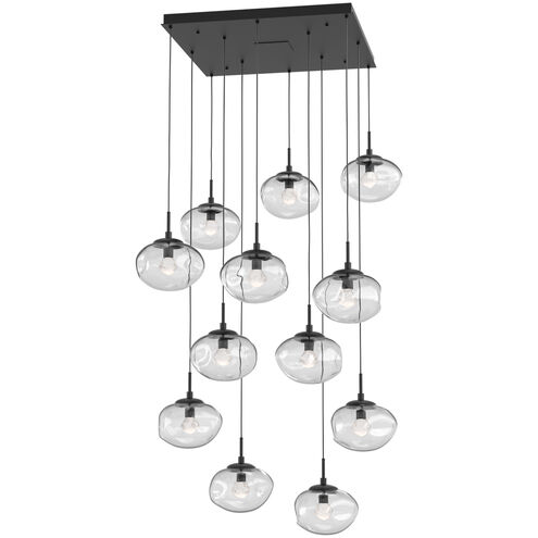 Nova LED LED Matte Black Chandelier Ceiling Light, Square Multi-Port