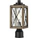 County Fair 1 Light 14.5 inch Black and Ironwood on Metal Outdoor Lamp Post