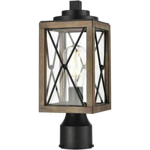 County Fair 1 Light 14.5 inch Black and Ironwood on Metal Outdoor Lamp Post