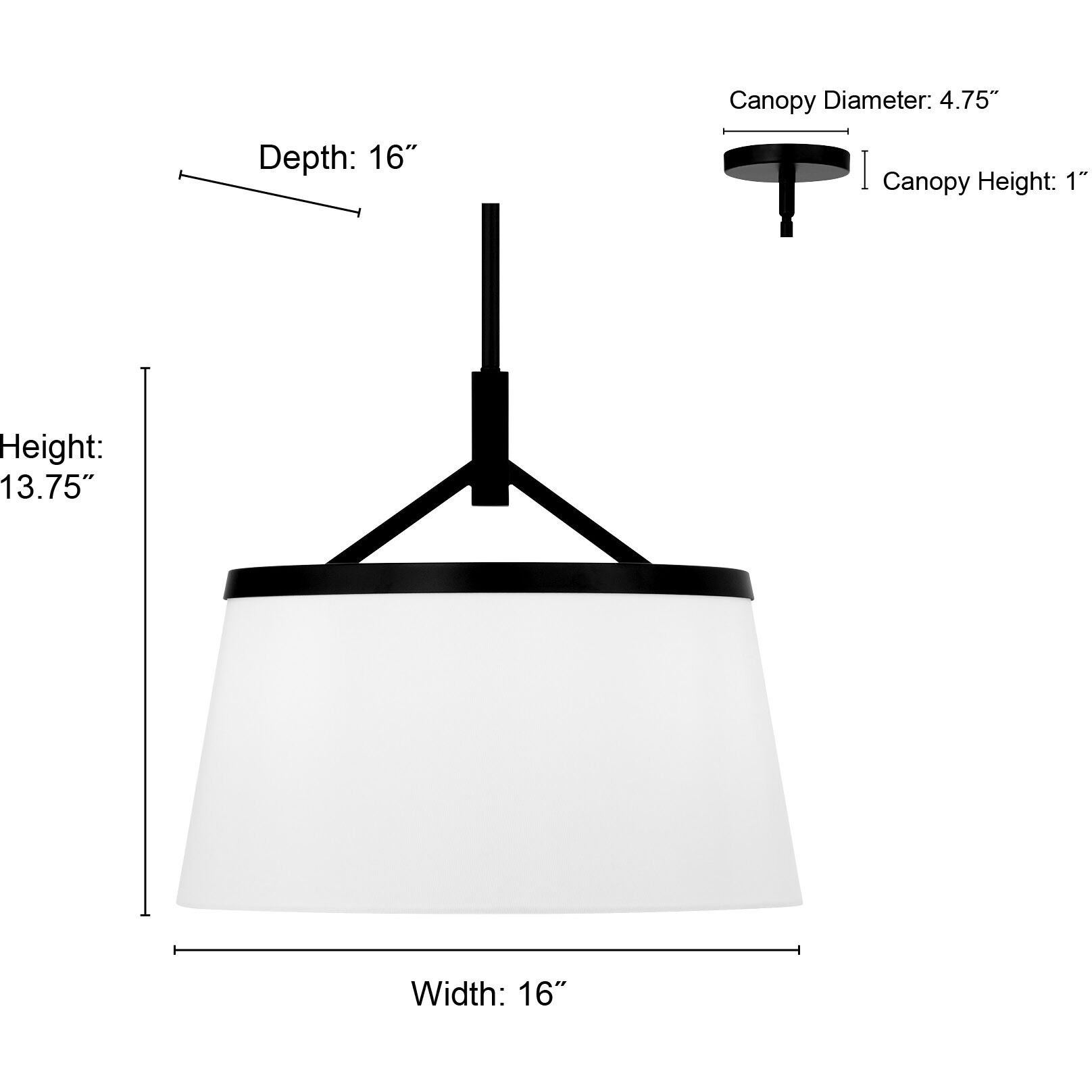 Montrine 3 Light 16 inch Matte Black Pendant Ceiling Light