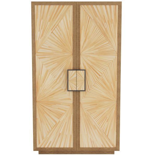 Bianca 40 inch Blonde Straw Marquetry Cabinet