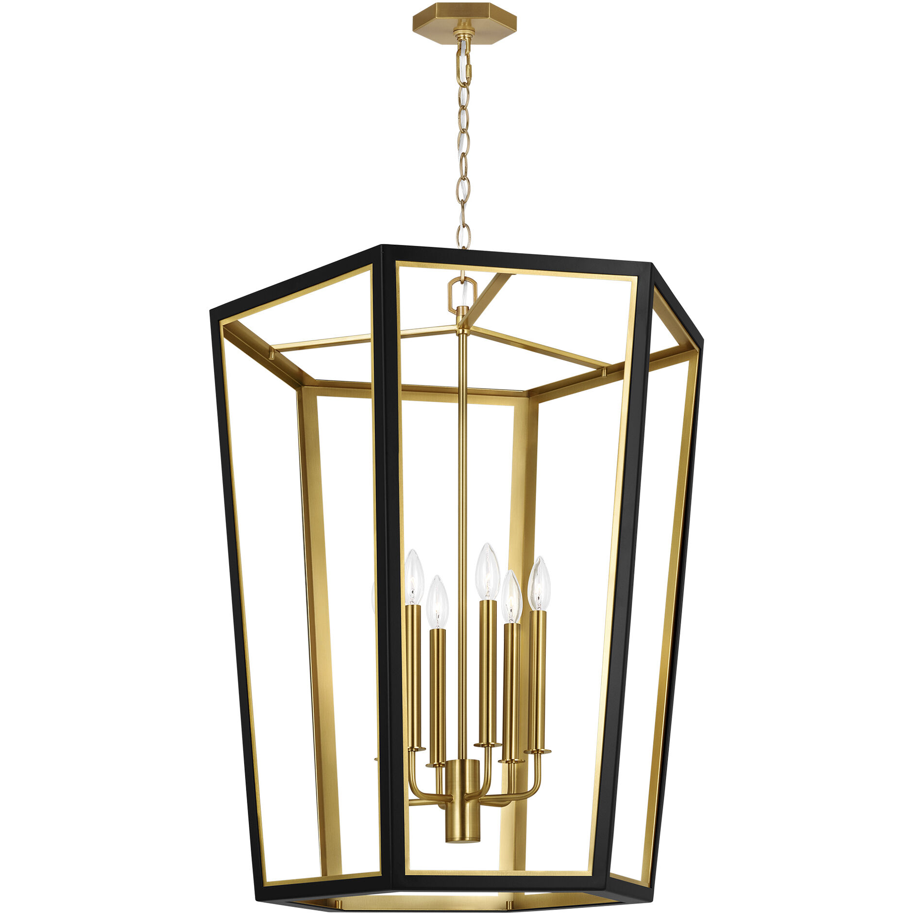 AH by Alexa Hampton Curt 6 Light 26.63 inch Midnight Black Lantern Chandelier Ceiling Light