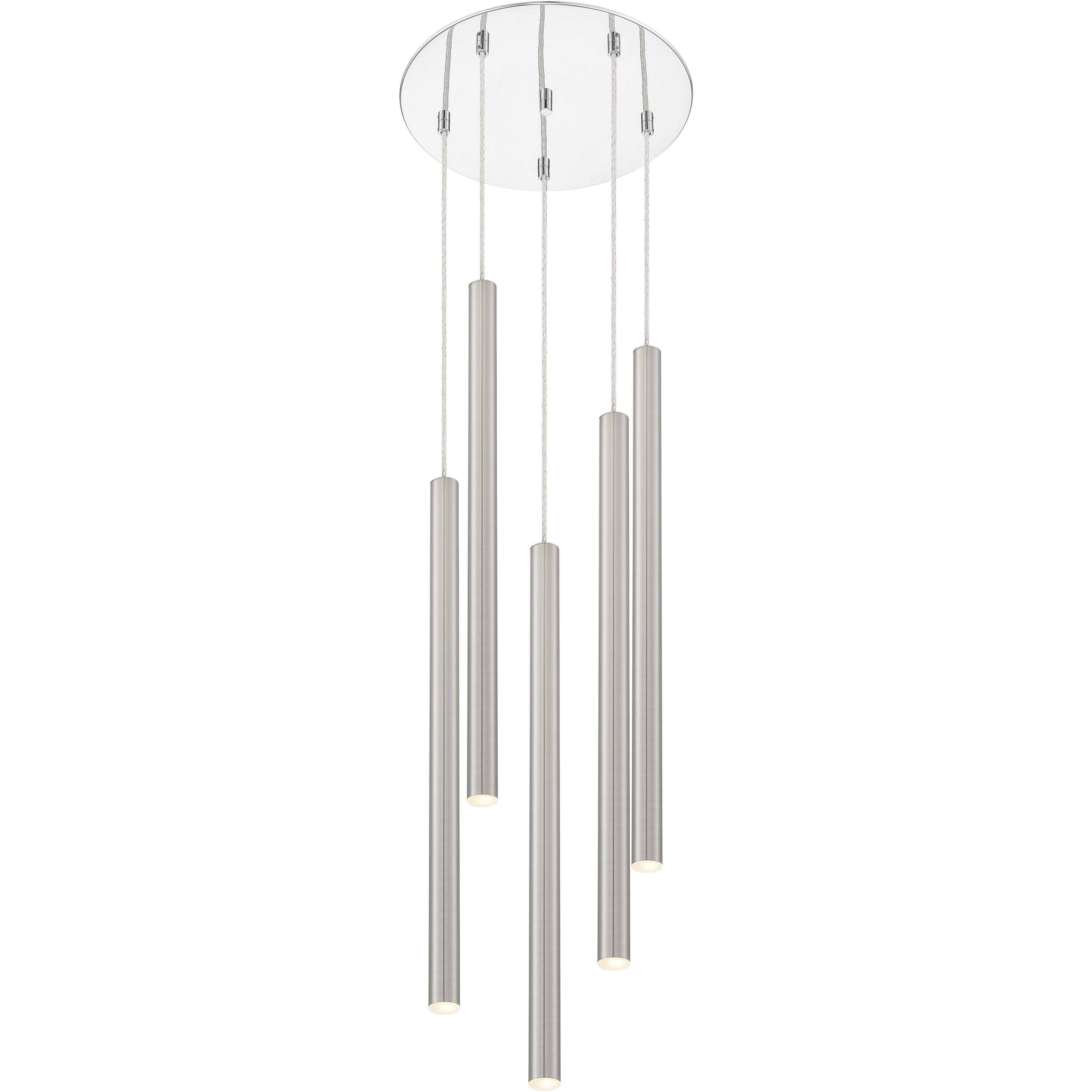 Forest LED 13.5 inch Chrome Chandelier Ceiling Light in Brushed Nickel Steel, 19
