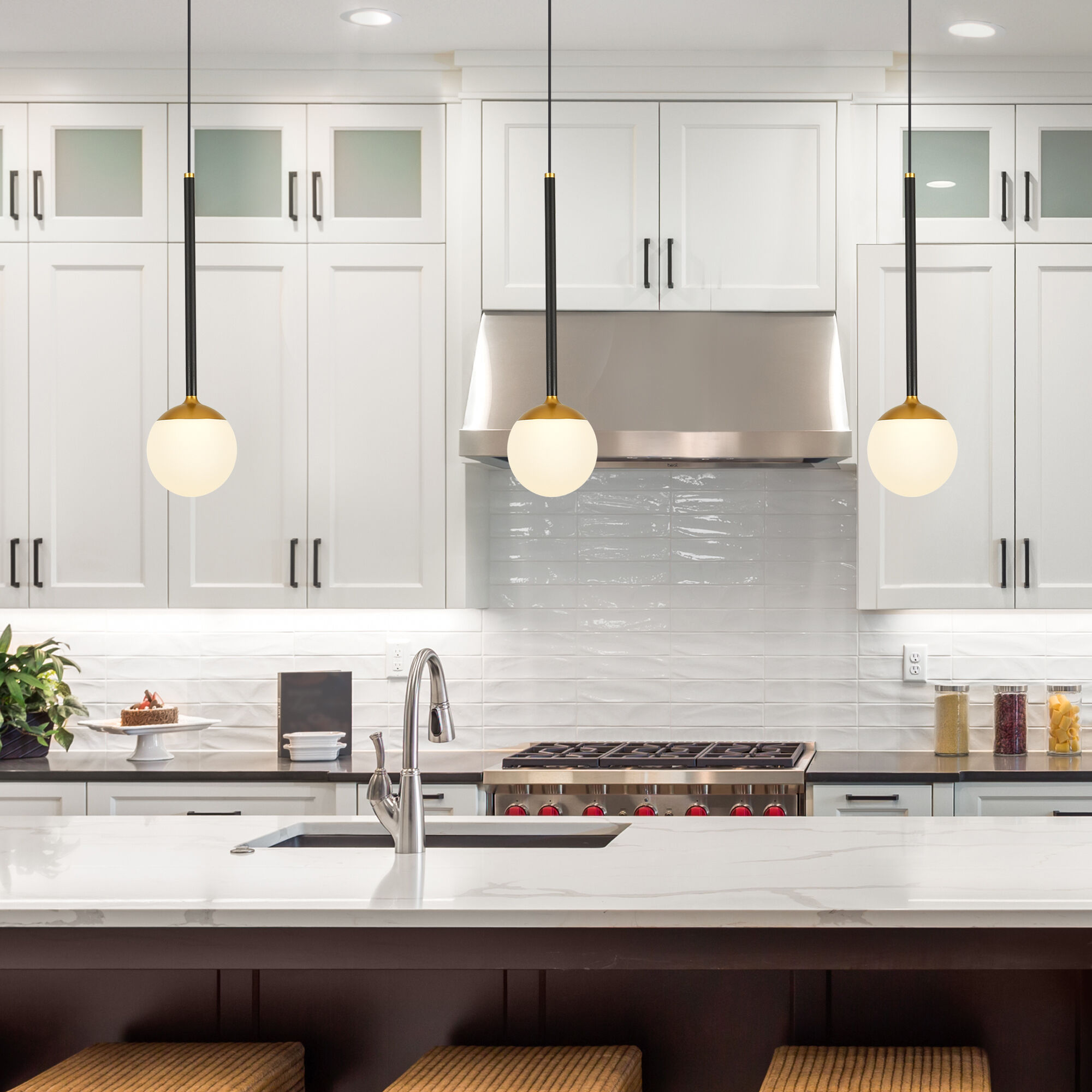 Capri 4.75 inch Black/Gold Pendant Ceiling Light