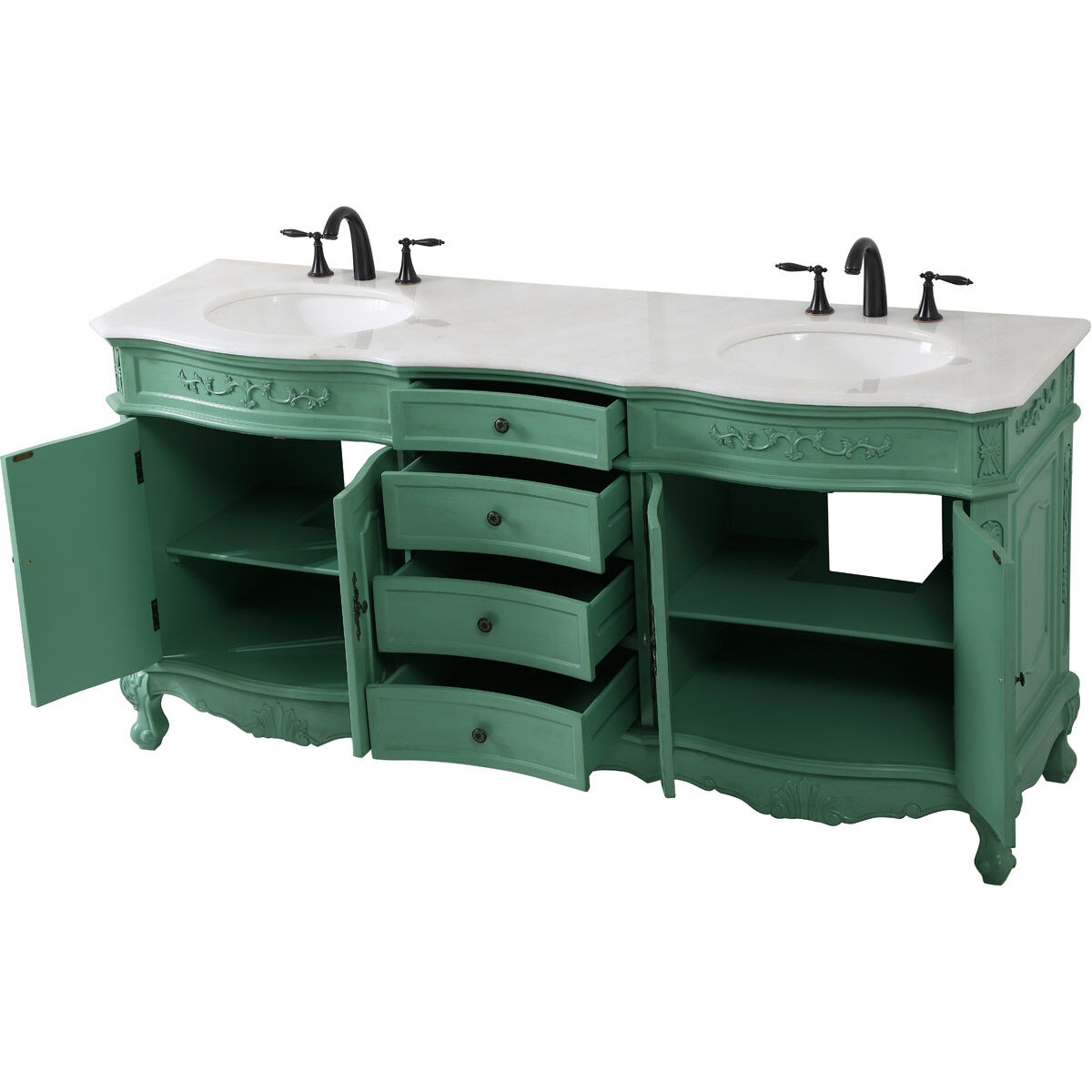 Danville 72 X 21 X 36 inch Vintage Mint Vanity Sink Set