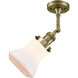 Franklin Restoration Bellmont LED 6 inch Antique Brass Semi-Flush Mount Ceiling Light in Matte White Glass, Franklin Restoration