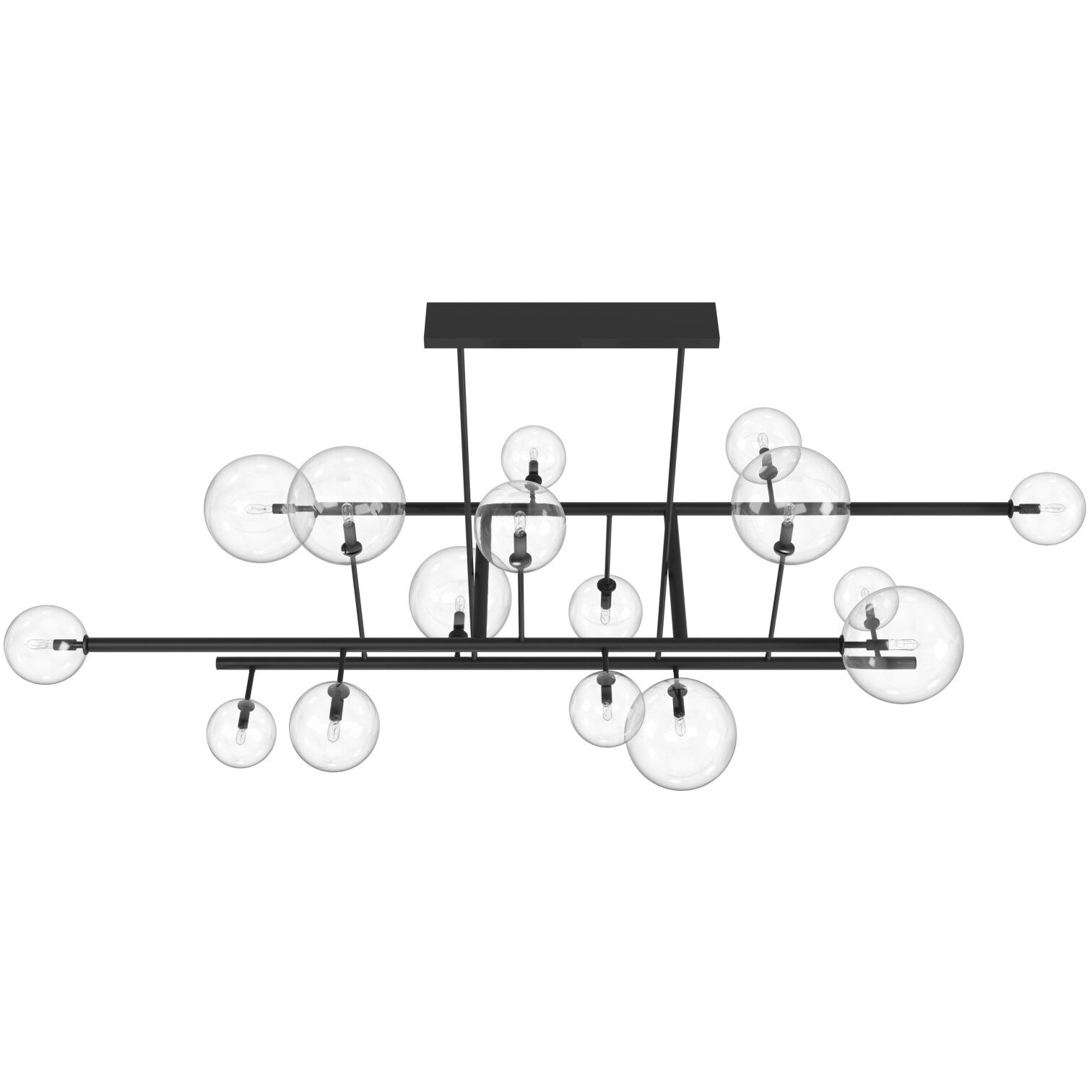 Delilah LED 37 inch Black Chandelier Ceiling Light