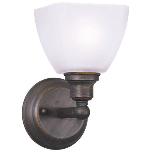 Bradley 1 Light 5 inch Bronze Wall Sconce Wall Light in White Frosted Glass, Jeremiah