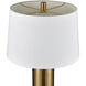 Elishaw 30 inch 150 watt Aged Brass with White Table Lamp Portable Light