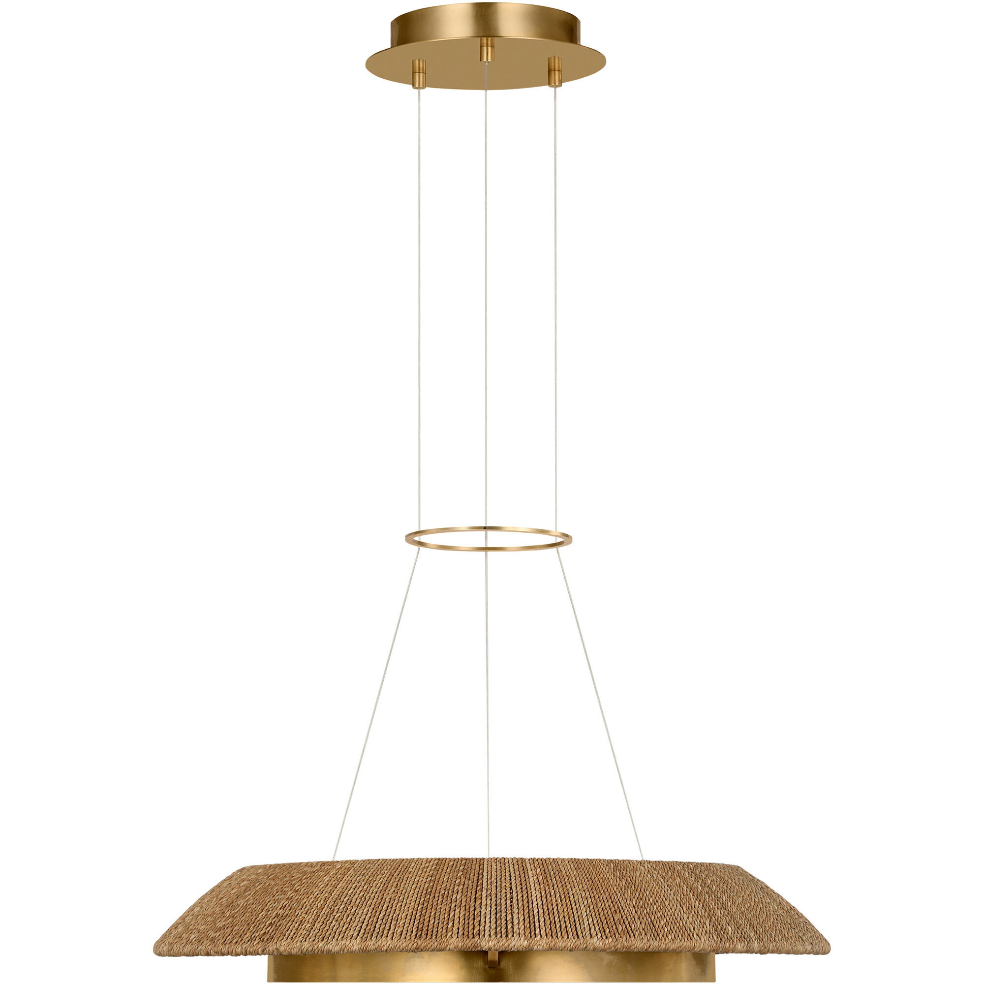Sean Lavin Noa 1 Light 27.1 inch Hand Rubbed Antique Brass Chandelier Ceiling Light in Natural Sea Grass