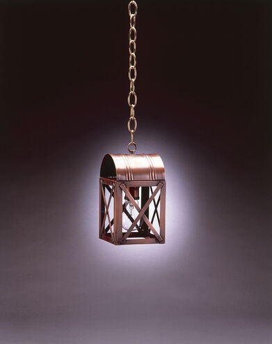 Adams 1 Light 5 inch Antique Copper Hanging Lantern Ceiling Light in Clear Glass