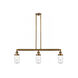 Franklin Restoration Dover 3 Light 37 inch Brushed Brass Island Light Ceiling Light in Seedy Glass, Franklin Restoration
