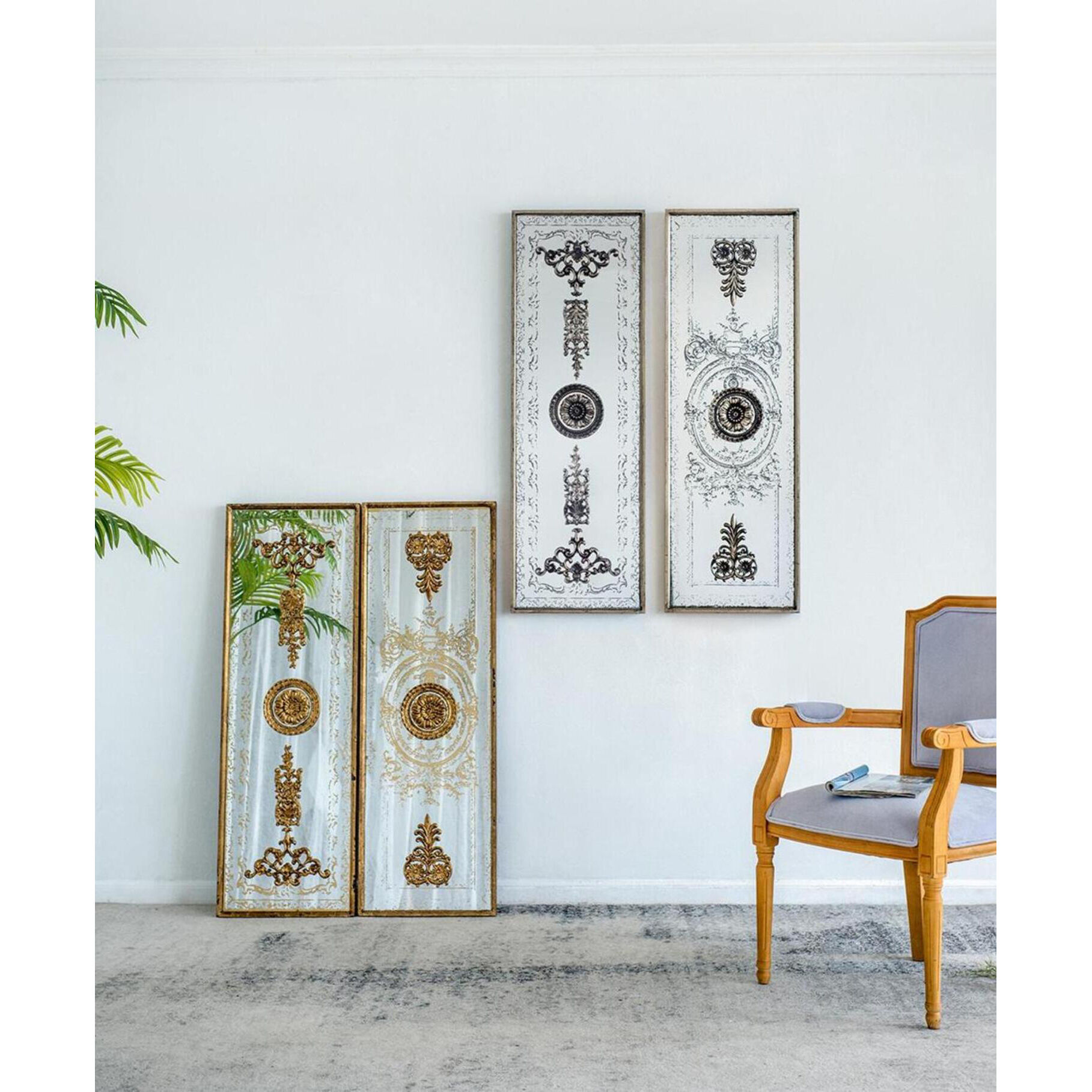 Doorways Bronze and Mirrored Wall Art, Set of 2