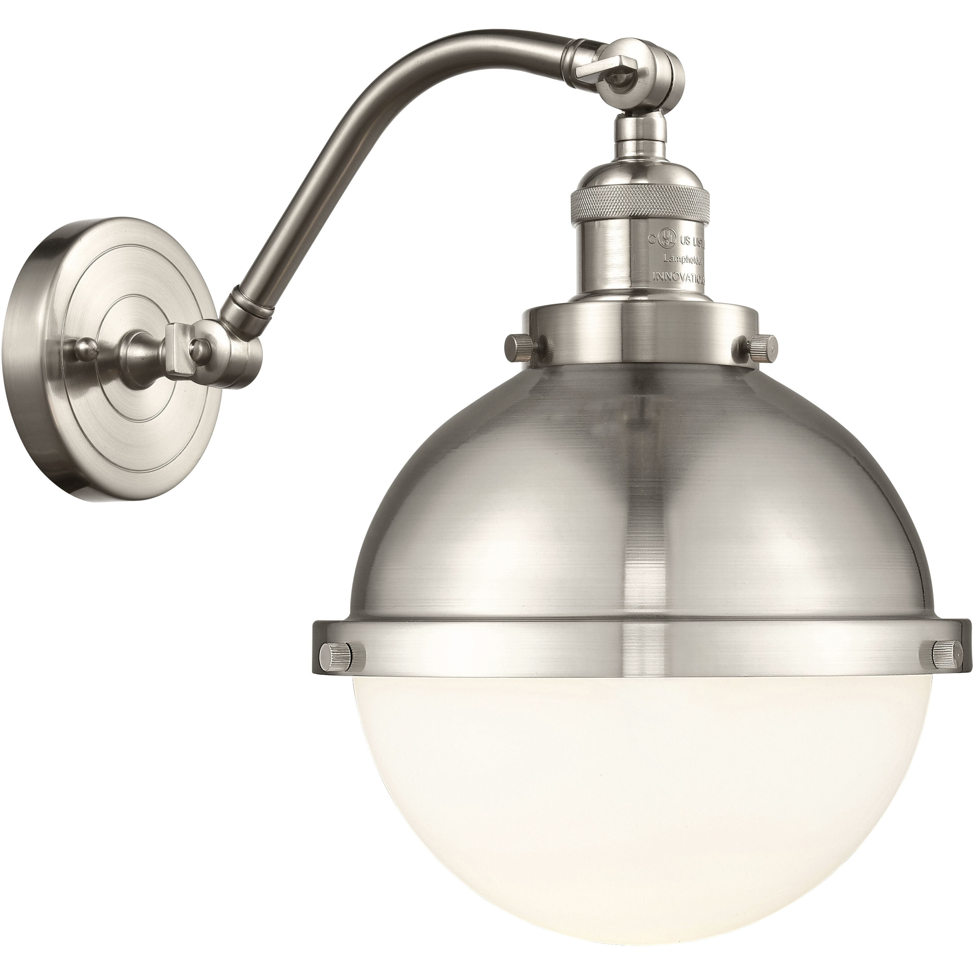 Franklin Restoration Hampden 1 Light 9 inch Brushed Satin Nickel Sconce Wall Light in Matte White Glass