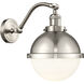 Franklin Restoration Hampden 1 Light 9 inch Brushed Satin Nickel Sconce Wall Light in Matte White Glass