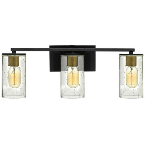 Sleek 3 Light 24 inch Black Bath Vanity Wall Light