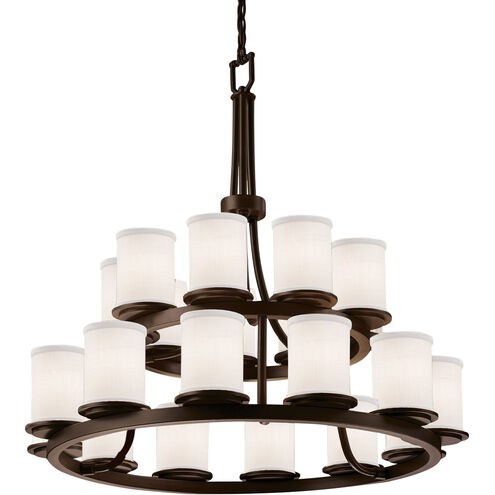 Textile 33 inch Matte Black Chandelier Ceiling Light