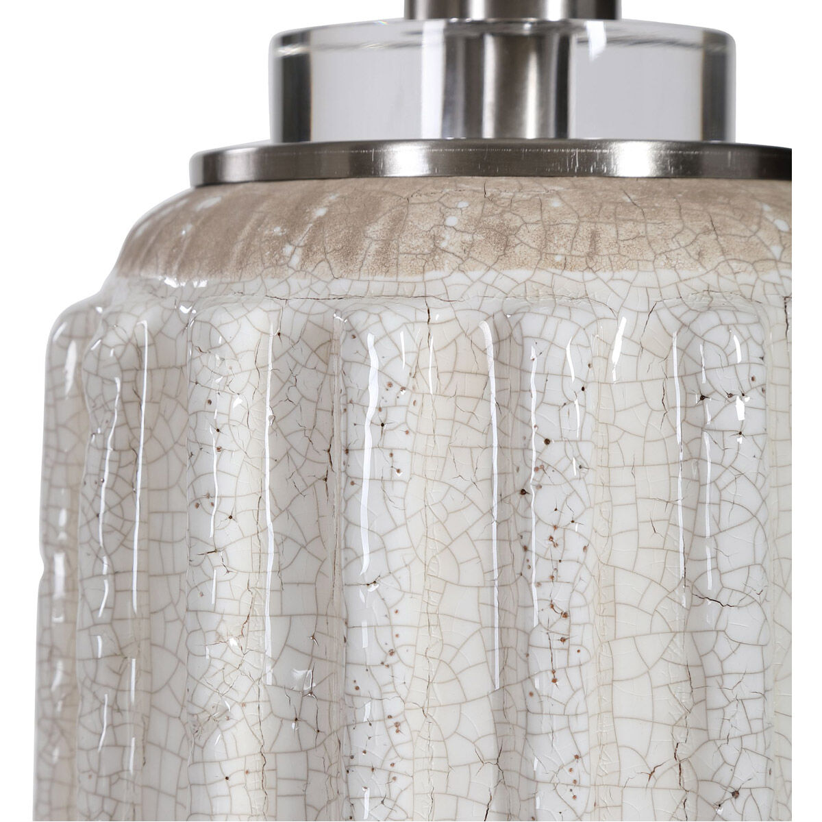Azariah 29 inch 150.00 watt Cream and Beige Crackle Glaze Table Lamp Portable Light