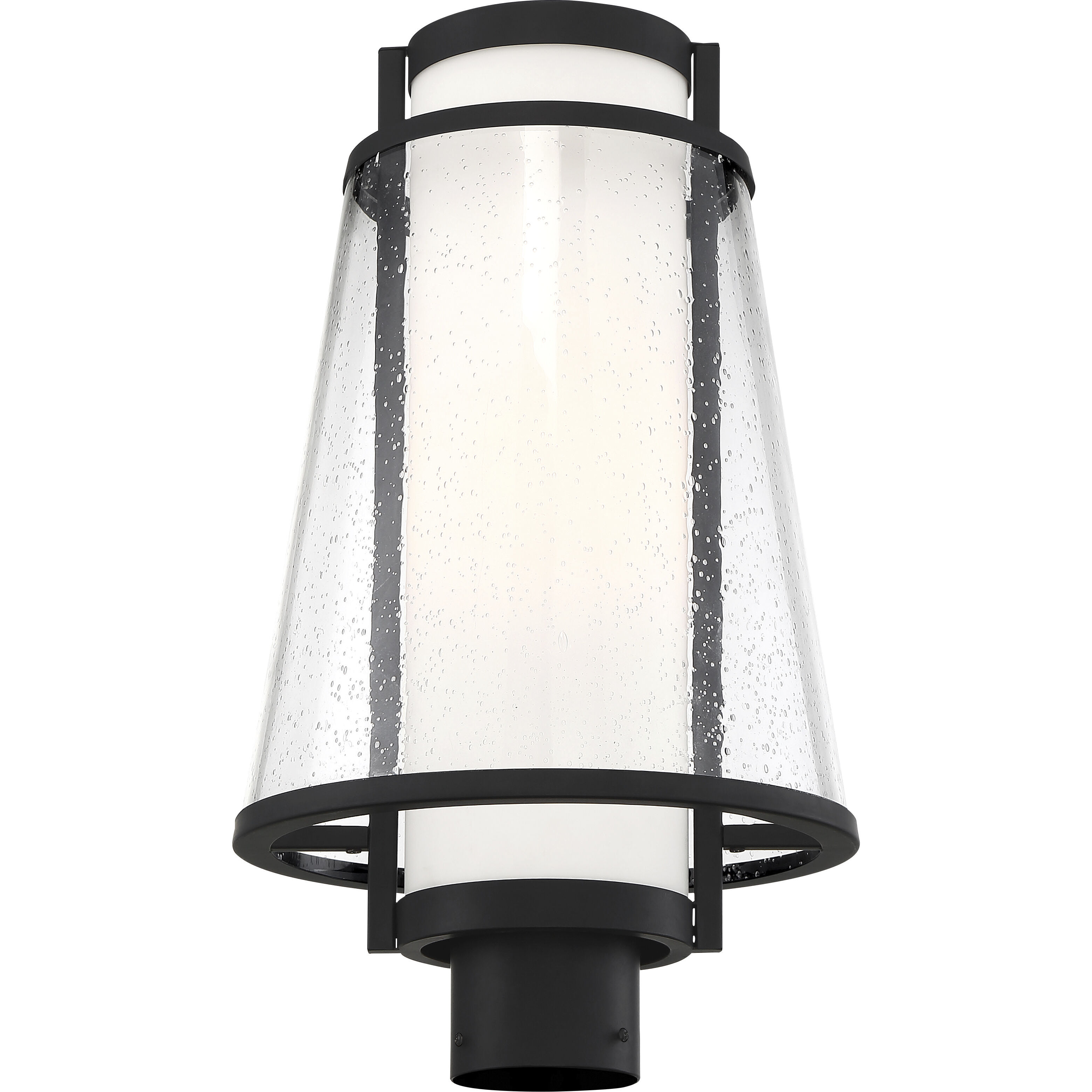 Anau 1 Light 18.38 inch Matte Black and Glass Outdoor Post Lantern