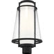 Anau 1 Light 18 inch Matte Black and Glass Outdoor Post Lantern