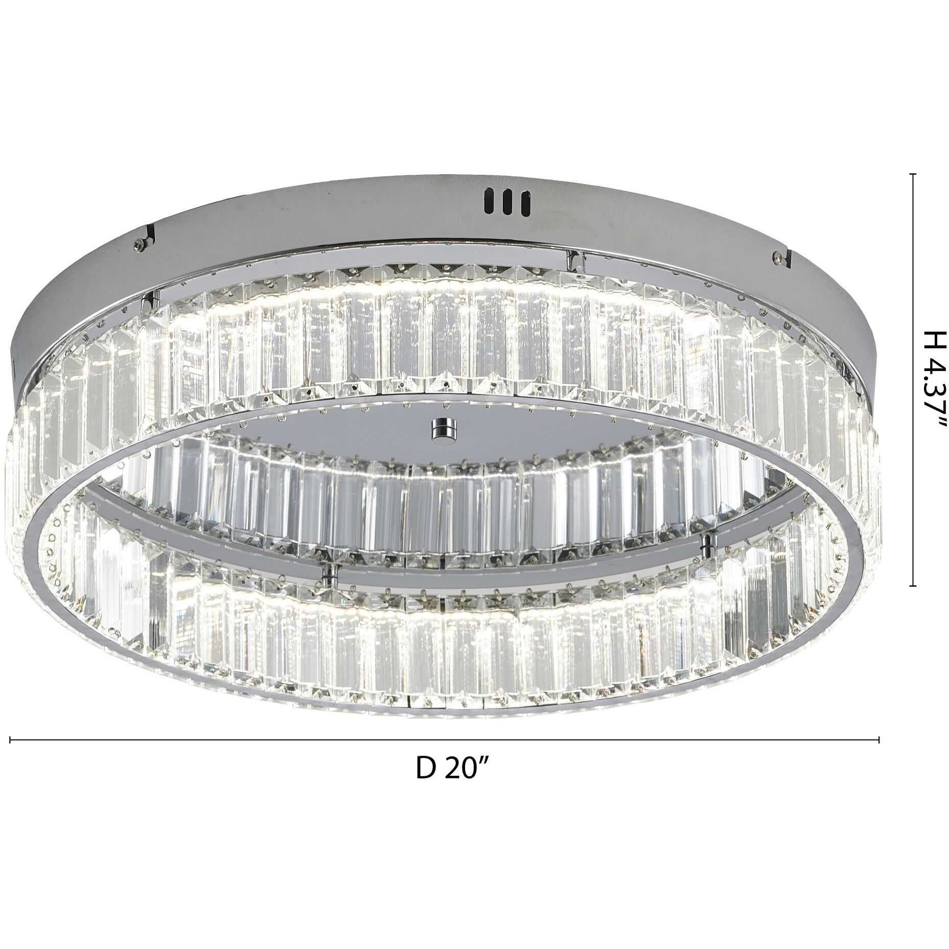 Canada LED 20 inch Chrome Flush Mount Ceiling Light