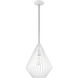 Geometric 1 Light 12 inch White Mini Pendant Ceiling Light