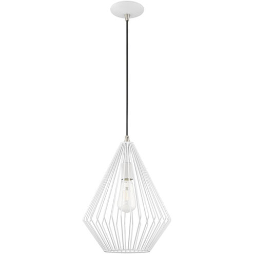 Geometric 1 Light 12 inch White Mini Pendant Ceiling Light