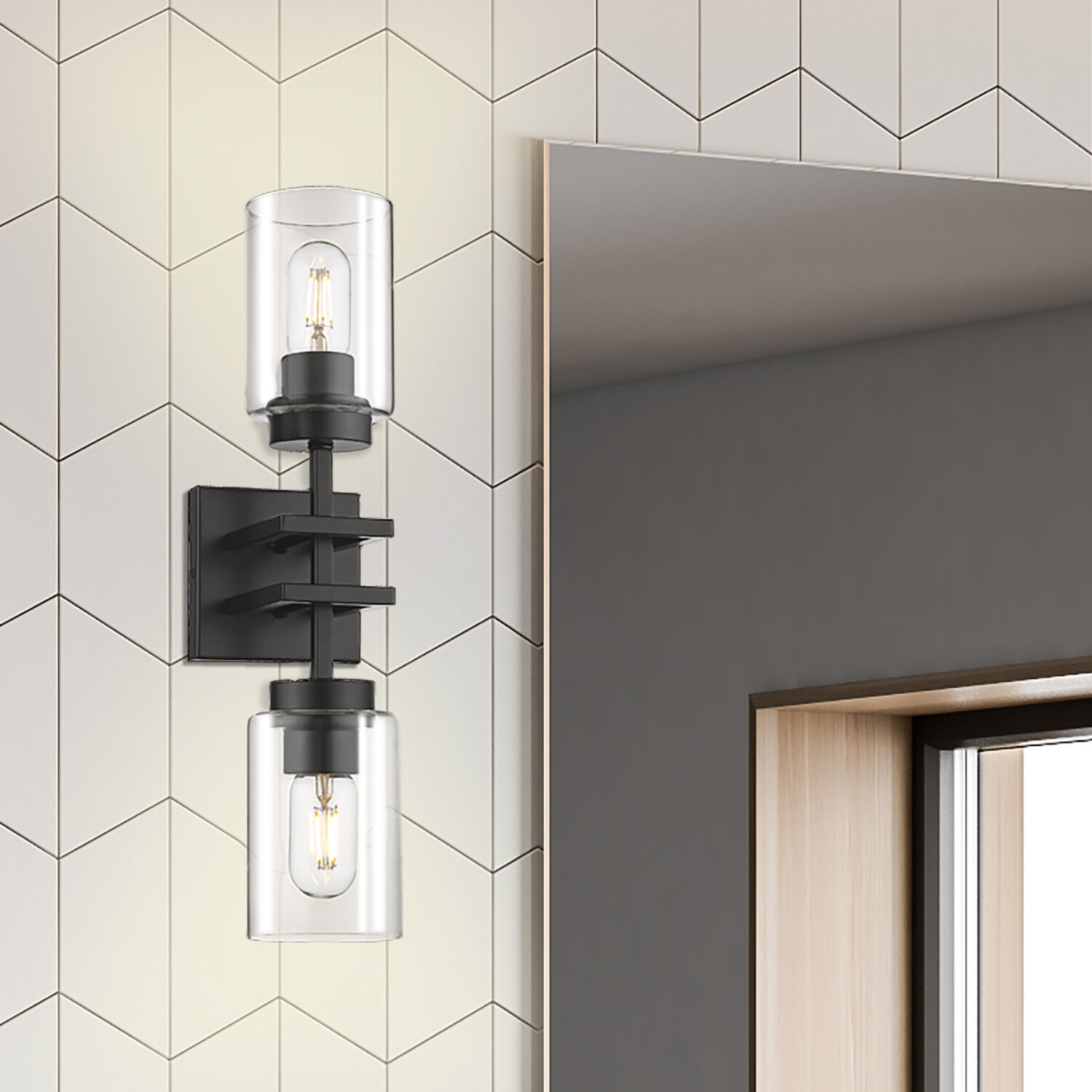 Tribeca 2 Light 19 inch Matte Black Wall Sconce Wall Light