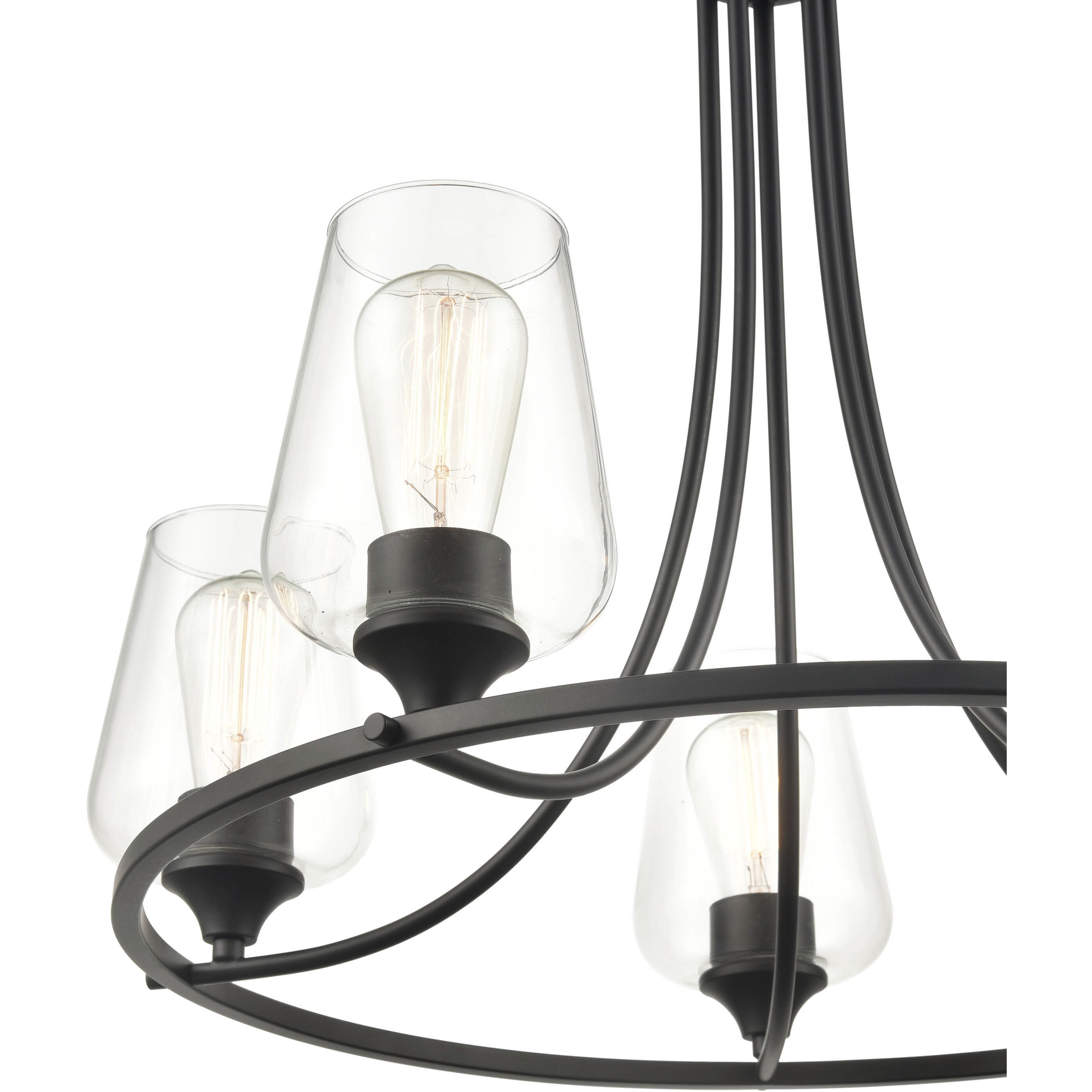 Ashford 5 Light 25 inch Matte Black Chandelier Ceiling Light