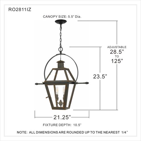 Rue De Royal 2 Light 21.25 inch Industrial Bronze Pendant Ceiling Light