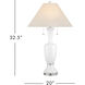 Classico 32.5 inch 75 watt White and Clear and Polished Nickel Table Lamp Portable Light