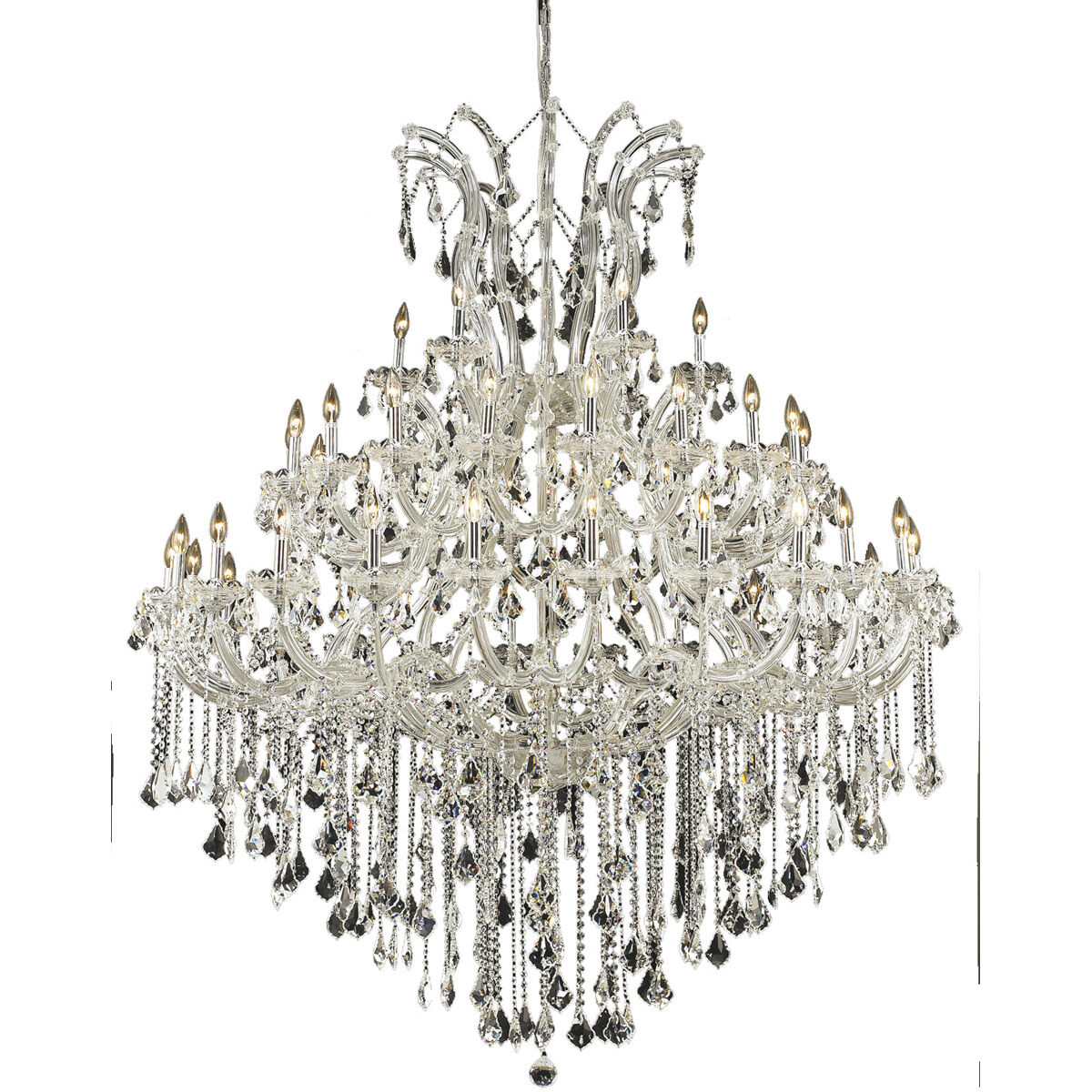 Maria Theresa 49 Light 60 inch Chrome Foyer Ceiling Light in Clear, Royal Cut