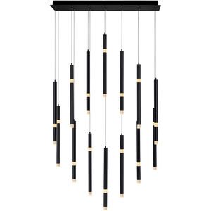Flute LED 7 inch Black Chandelier Ceiling Light