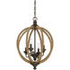 Findlay 4 Light 17 inch Artisan Rust Pendant Ceiling Light