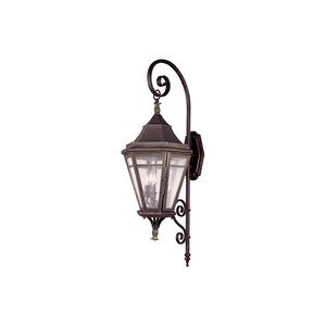 Dante 3 Light 38 inch Natural Rust Outdoor Wall Sconce